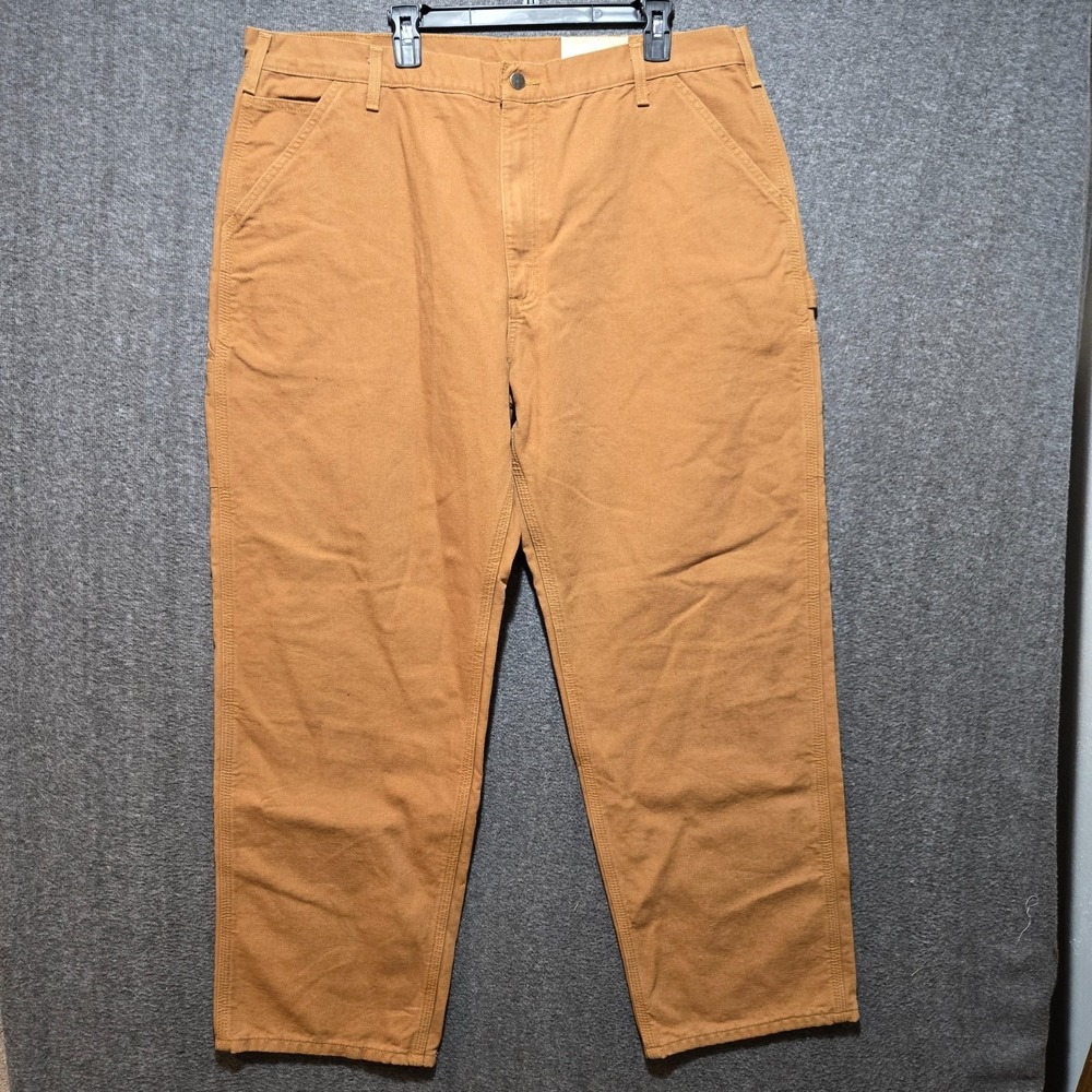 Carhartt B111 Flannel Lined Loose Fit Washed Duck Utility Work Pant Mens 42x32